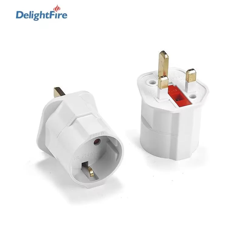 European EU to UK Plug Adapter Standard Euro 250V EU Plug to UK Electrical Socket Power Adapter Electrical Socket Outlet