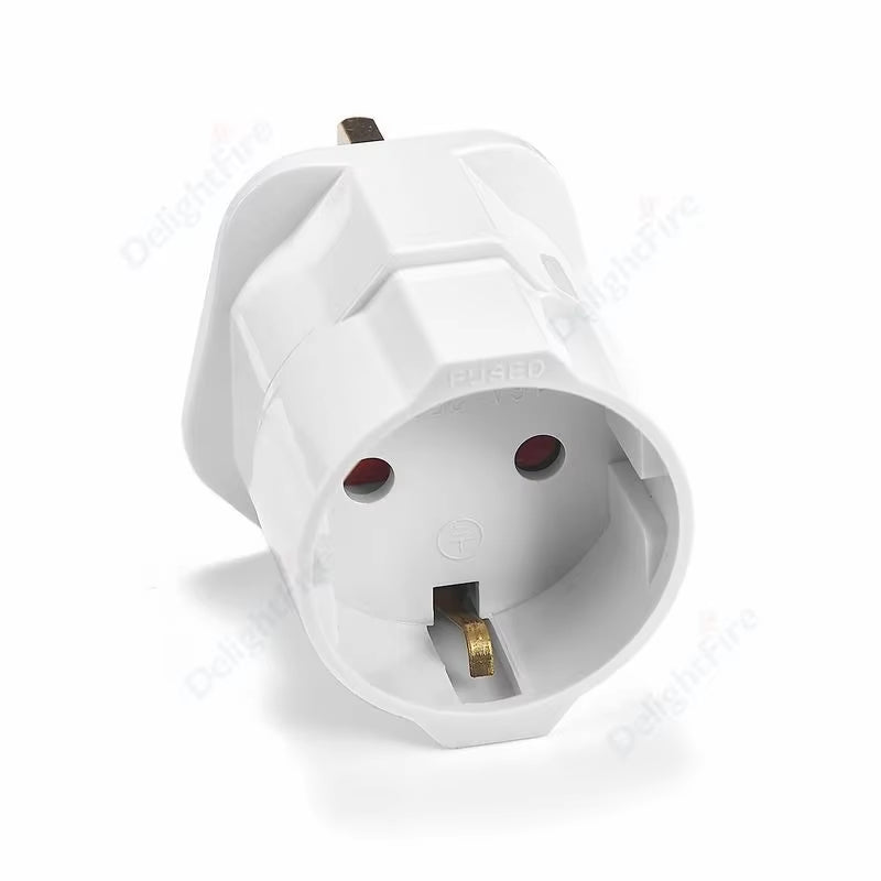 European EU to UK Plug Adapter Standard Euro 250V EU Plug to UK Electrical Socket Power Adapter Electrical Socket Outlet