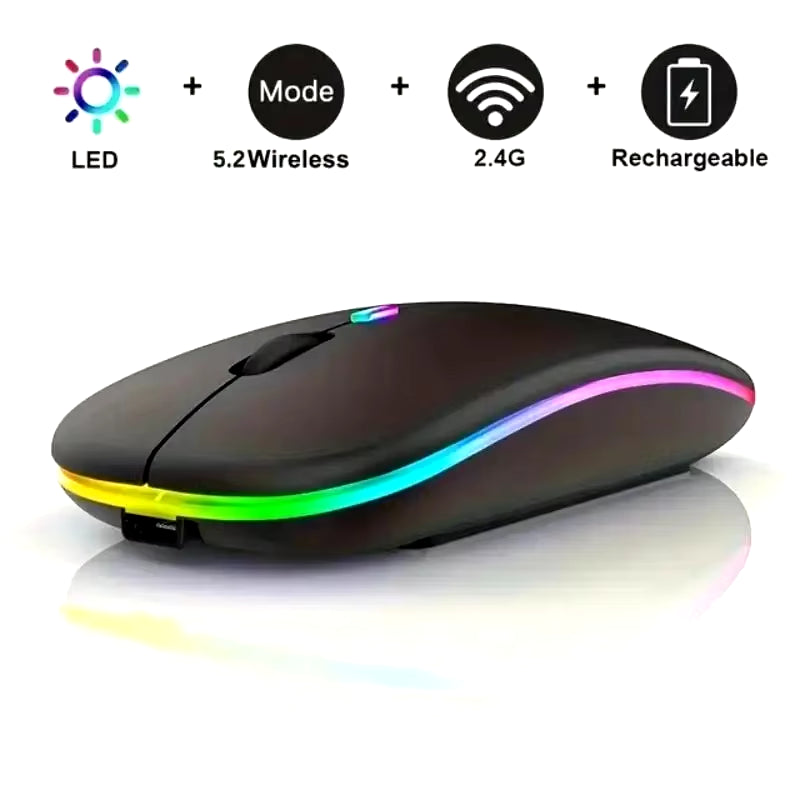 Wireless Mouse for Laptop PC Bluetooth RGB Rechargeable Mouses Wireless Computer Silent Mice LED Backlit Ergonomic Gaming Mouse