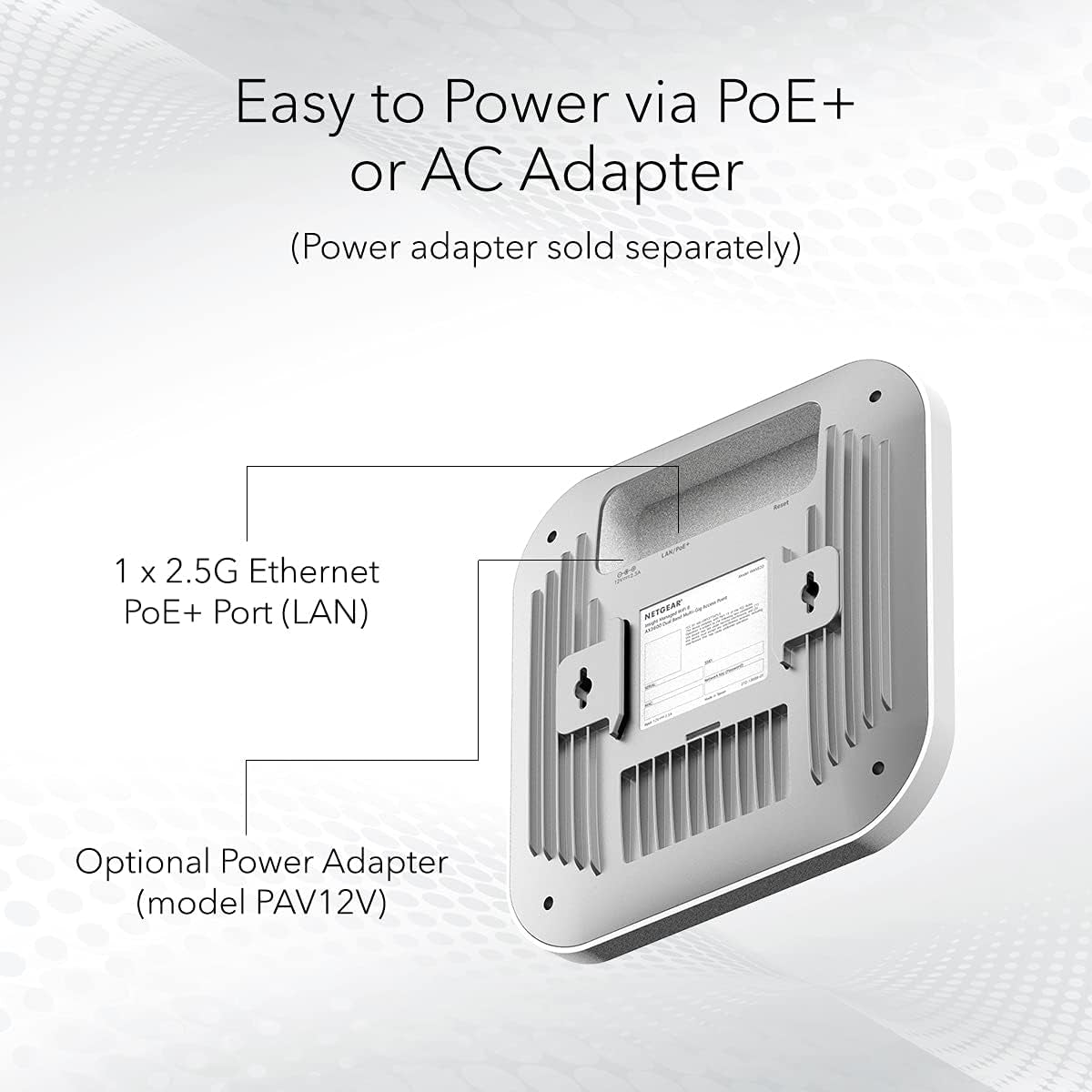 Cloud Managed Wireless Access Point (WAX620) - Wifi 6 Dual-Band AX3600 Speed | up to 256 Client Devices | 802.11Ax | Insight Remote Management | Poe+ Powered or AC Adapter (Not Included)