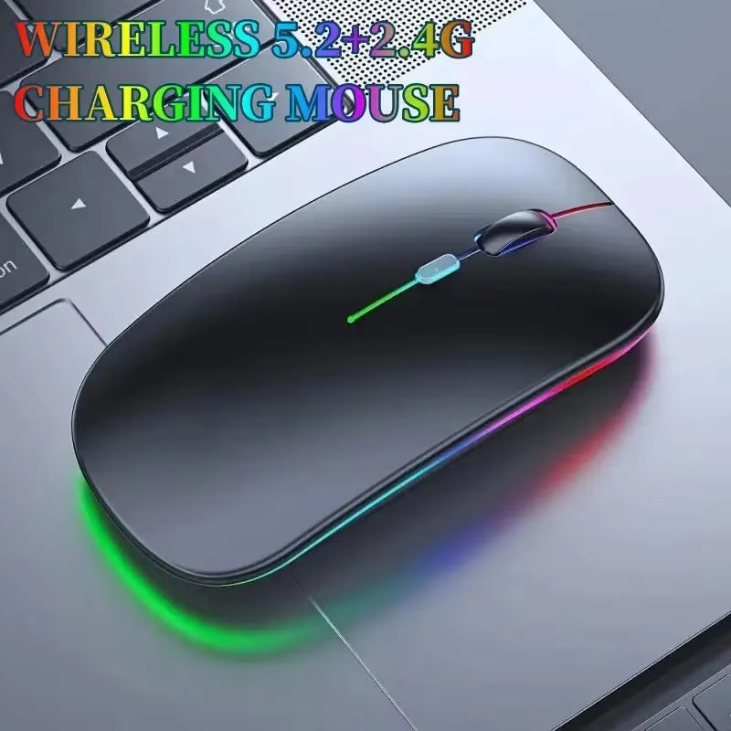 Wireless Mouse for Laptop PC Bluetooth RGB Rechargeable Mouses Wireless Computer Silent Mice LED Backlit Ergonomic Gaming Mouse