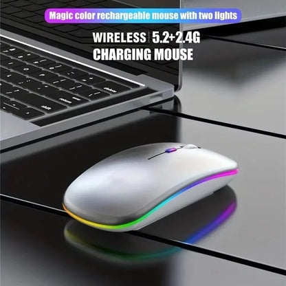 Wireless Mouse for Laptop PC Bluetooth RGB Rechargeable Mouses Wireless Computer Silent Mice LED Backlit Ergonomic Gaming Mouse