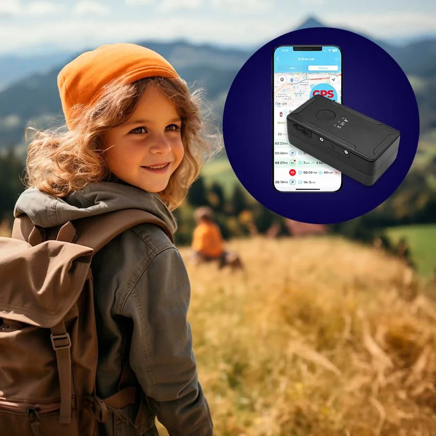 Small GPS Tracker for Vehicles, Love Ones, 4 Week Battery Life, Splash-Proof, Hidden GPS Trackers for Kids, Seniors, Spouses and Luggage