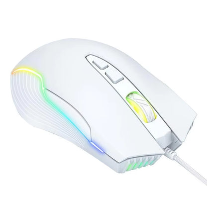 CW905 2.4Ghz Wired Mechanical Mouses 7 Programming Buttons Adjustable Colorful RGB Mouses USB Light up Game Mouses